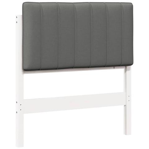 Testiera imbottita Bianco e grigio chiaro 80 cm Pino massello - Foto 1