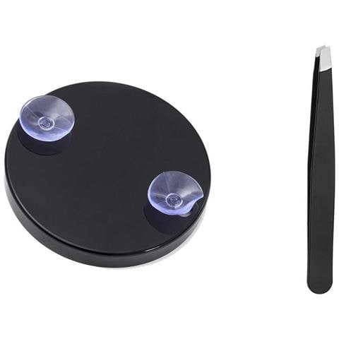 Specchio Ingranditore 10x Per Trucco - Nero Con Pinzette, Ventosa, Portatile - Foto 1