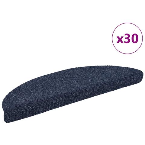 Tappetini per scale autoadesivi 30 pz 56x17x3 cm blu semicircolari - Foto 1