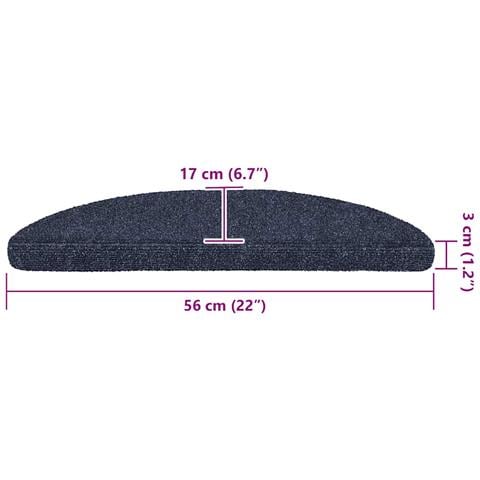 Tappetini per scale autoadesivi 30 pz 56x17x3 cm blu semicircolari - Foto 8