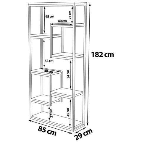 Lopa Scaffale Alto In Stile Industriale In Effetto Legno E Nero - 182 Cm - Foto 2