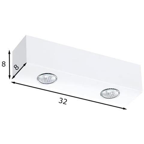 Lampada da soffitto Brasco 32 cm, bianca - Foto 1