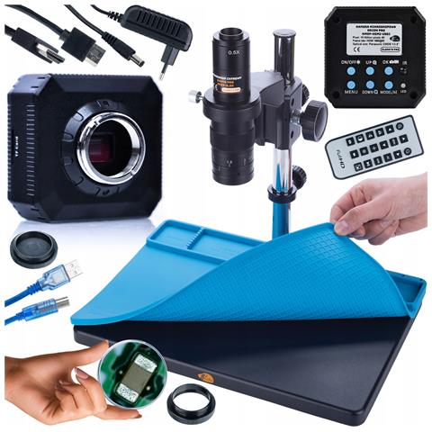 Set Microscopio Digitale Earth Pro Mcep-0.5x + Camera Orion Pro Kmop-hdmi-usbi + Tappetino Silicone 380x260mm - Alta Risoluzione, Zoom, Registrazione Immagini | Ideale Per Ricerca E Analisi Dettagliata - Foto 1