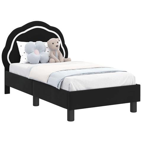 Struttura letto per bambini con testata Nero 70 x 140 cm - Foto 1