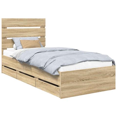Struttura del letto con cassetto Rovere Sonoma 75 x 190 cm - Foto 1
