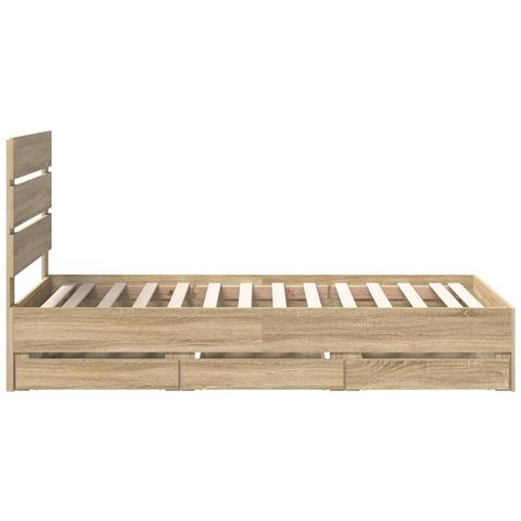 Struttura del letto con cassetto Rovere Sonoma 75 x 190 cm - Foto 9