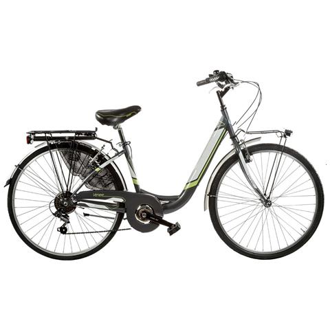 Bici Da Donna Misura 26 X 1,38 Bicicletta Linea Venere City Bike Con Cambio 6v Completa Di Accessori Con Luci A Led - 43 Titanio Verde Lime - Foto 1