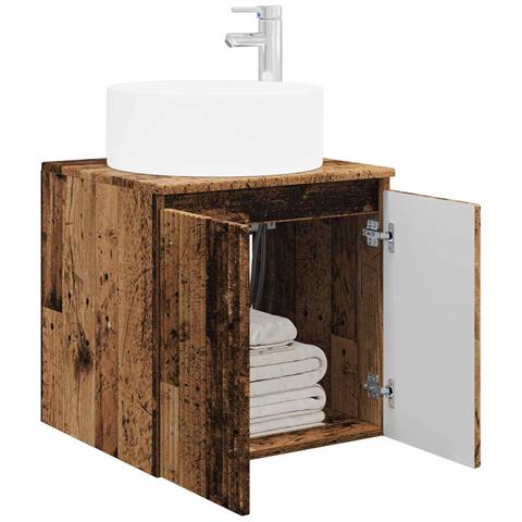 Mobile lavabo da parete Legno antico 49,5 x 44,5 x 65,5 cm - Foto 2
