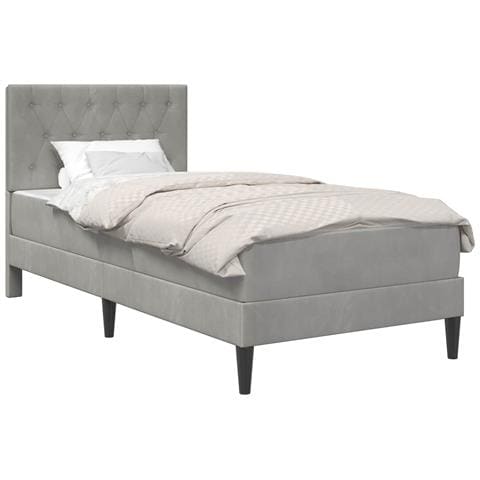 Struttura letto con materasso Grigio chiaro 100 x 200 cm - Foto 1