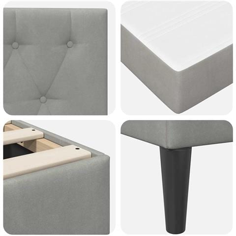 Struttura letto con materasso Grigio chiaro 100 x 200 cm - Foto 9