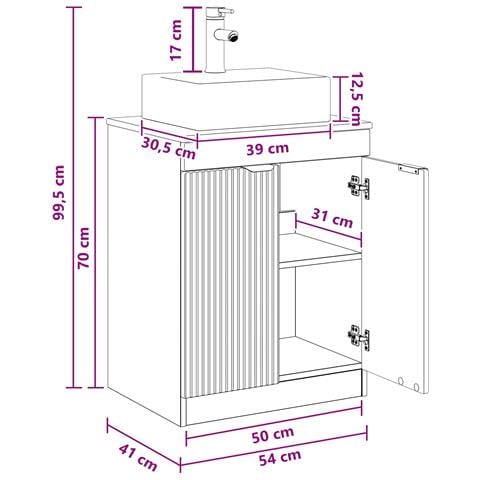 Set di mobili per il bagno Sonoma grigio Legno ingegnerizzato - Foto 2