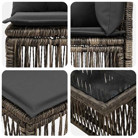 Set Divano da Giardino 6 pz Grigio polyrattan - Foto 10