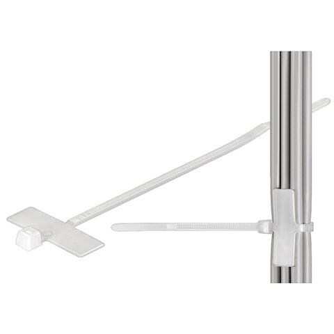 ISWT-481 - Fascette Fermacavi 200x4,8mm con Targhetta 13x28mm 100 pz Bianco - Foto 1