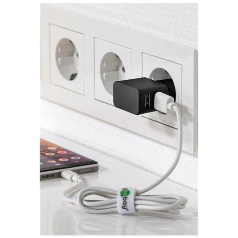 Caricatore Da Muro 2 Porte Usb-a Slim Design 12w Nero - Foto 2