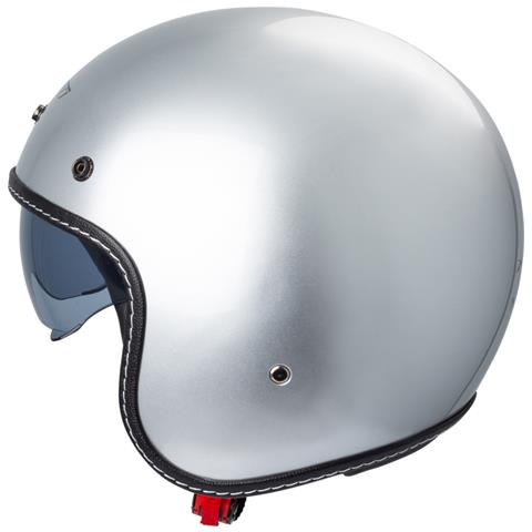 Casco Moto Jet Cafe Racer Omologato Ece 22-05 Parasole Scooter Argento L - Foto 5