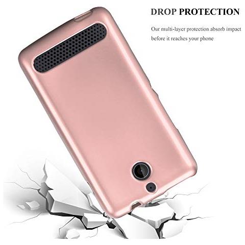 Custodia Compatibile Con Sony Xperia E1 In Oro Rosa Metallico - Coperchio Protettivo In Silicone Tpu Flessibile - Foto 2
