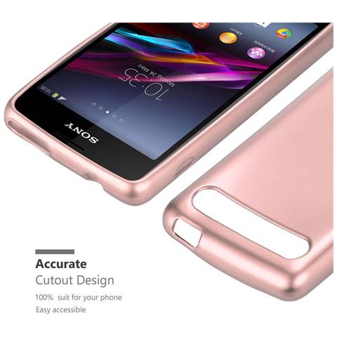 Custodia Compatibile Con Sony Xperia E1 In Oro Rosa Metallico - Coperchio Protettivo In Silicone Tpu Flessibile - Foto 8
