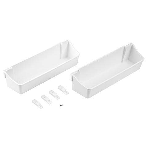 8934115 Set Di 2 Vaschette / compartimenti / scaffali Ausiliari 350mm Per Cucina / bagno Bianco - Foto 1