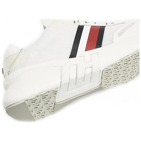 Scarpa Donna Tommy Sporty Branded Runner Sneaker White / w Fw0fw04700ybs. 39 - Foto 5
