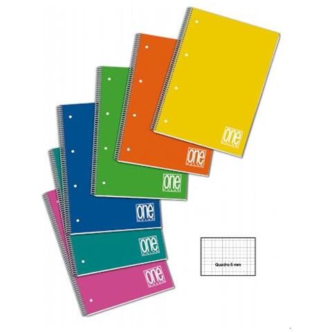 Quaderno Blocco Spiralato A4 Quadretti 5 Mm Colori Assortiti - Foto 1