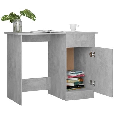 Scrivania Grigio Cemento 100x50x76 cm in Legno Multistrato - Foto 2