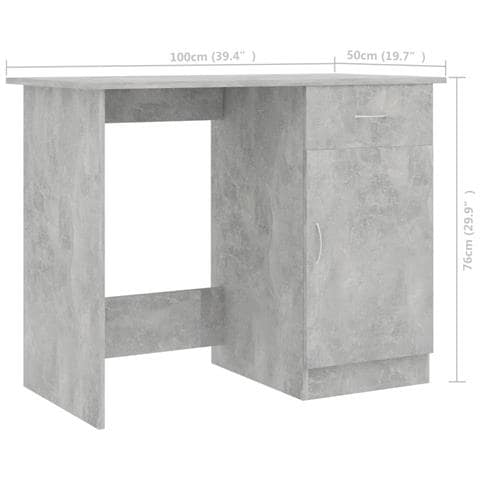 Scrivania Grigio Cemento 100x50x76 cm in Legno Multistrato - Foto 8