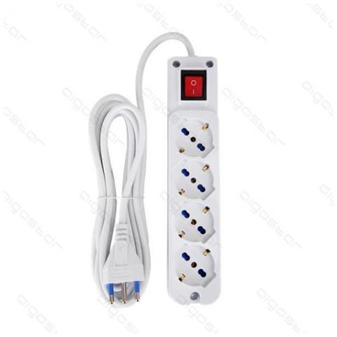 Multipresa Ciabatta Elettrica Schuko 4 Posti Con Interruttore Generale Cavo Da 1,5 Metri Spina 16a 250v P4010a A 10a16a - Foto 2