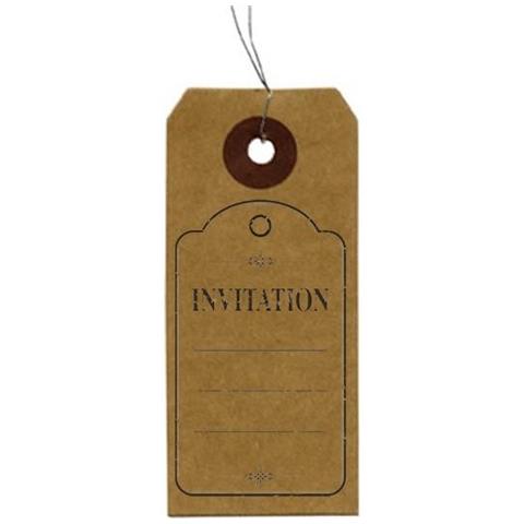 Etichette Kraft + Timbro Di Legno 'invitation' - Foto 1