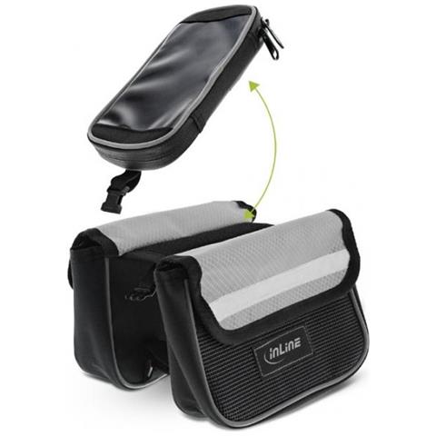 55669 Borsa Da Bicicletta Nylon Nero Cestino E Borsa Per Bicicletta - Foto 2