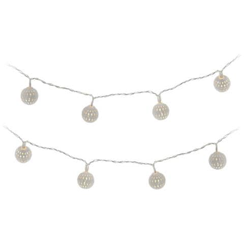 Ghirlanda Luminosa - Palle D'argento - Spirito Natalizio - Luce Calda - 10 Lampadine Led - 2,5 M - 71316 - Foto 1