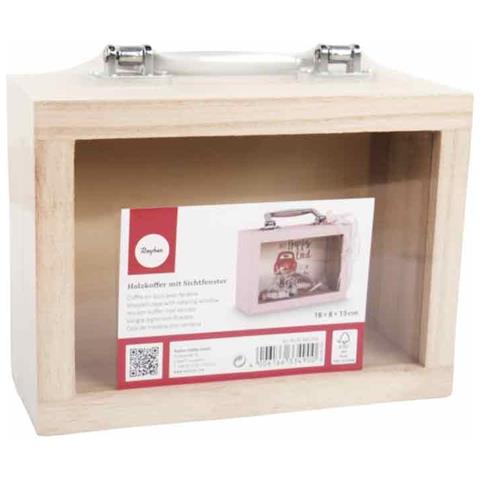 Porcellino Salvadanaio In Legno Con Finestra 18 X 13 X 8 Cm - Foto 1