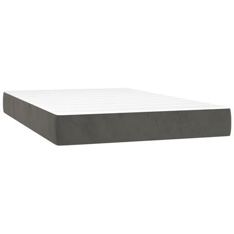 Materasso A Molle Grigio Scuro 120x200x20 Cm In Velluto - Foto 1