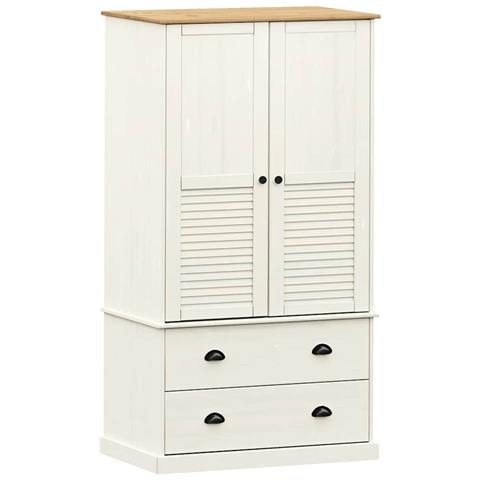 Armadio VIGO 90x55x170 cm in Legno Massello di Pino Bianco - Foto 1