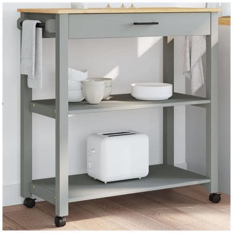 Carrello Da Cucina Monza 84x40x90 Cm In Legno Massello Di Pino - Foto 1