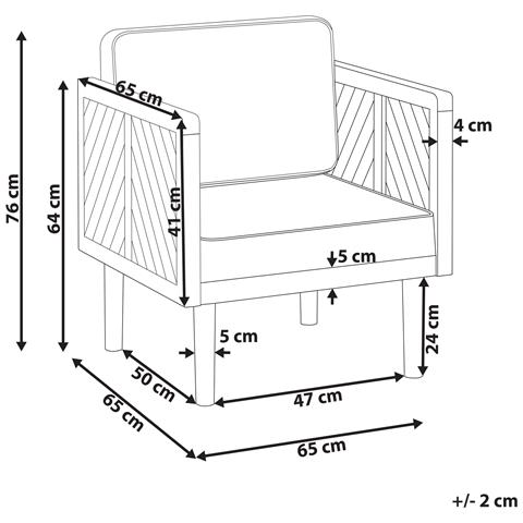 Sedia Da Giardino Legno Acacia Chiaro E Beige Chiaro Baratti - Foto 2
