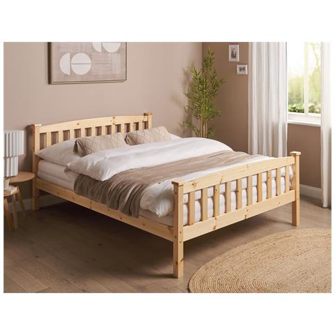 Letto Matrimoniale Legno Chiaro 140 X 200 Cm Giverny - Foto 1