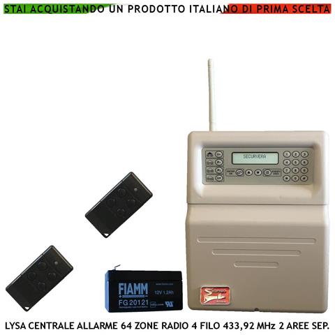 Centrale Antifurto Radio Filo Lysagsm 100 Zone Radio 433,92 Mhz 16 Zone Filo 3 Aree Memoria 2 Radiocomandi Bidireziona - Foto 1