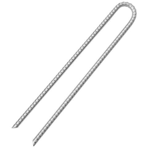 Picchetti Tenda 12 Pz Forma Di U 41,5 Cm 12 Mm Acciaio Zincato - Foto 3