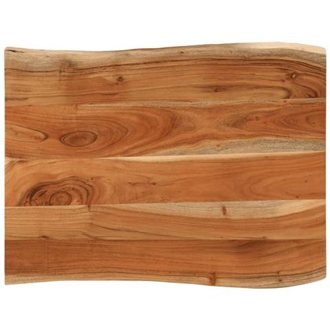 Piano Tavolo 70x60x3,8 Cm Rettangolare Legno Acacia Bordi Vivi - Foto 1