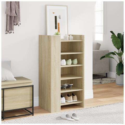 Scarpiera Rovere Sonoma 52x37,5x100 cm in Legno Multistrato - Foto 3