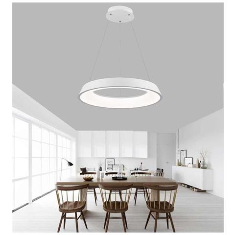Lampadario Led A Sospensione Regolabile 43 W 3 Colori Luce Bianca Calda Naturale - Foto 1