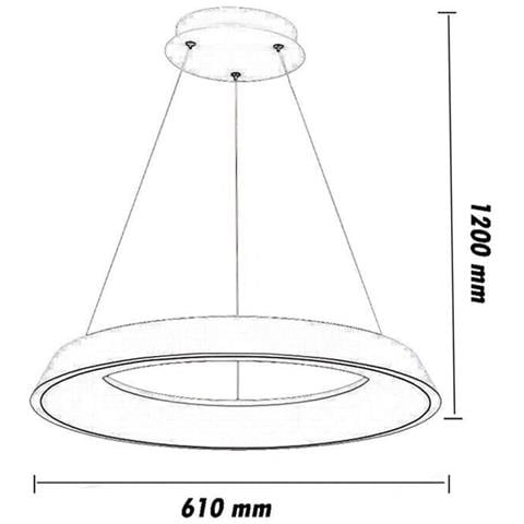 Lampadario Led A Sospensione Regolabile 43 W 3 Colori Luce Bianca Calda Naturale - Foto 6
