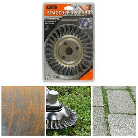 Spazzola Circolare Di Ferro Metallica Metallo Disco Smerigliatrice 150mm 6"" - Foto 2