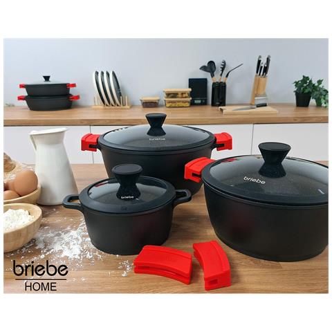 Black Titanium Pentola Induzione Antiaderente Titanio 16cm Alluminio Fuso Senza Pfoa, Coperchio Nero - Foto 2