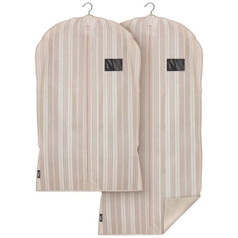 Set 2 Custodie Per Giacca E Cappot A Righe 60x100 - 60x135 Cm - Foto 1