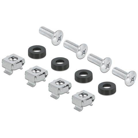 DeLOCK Striscia di spazzole per la gestione dei cavi con 4 ganci e ingresso cavi laterale 1U nero da 19?, Supporto per cavo, Supporto, Metallo, Nylon, Nero - Foto 3