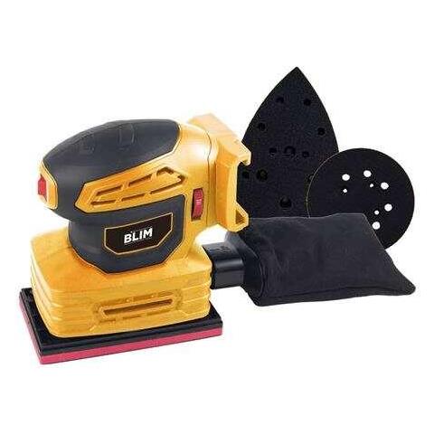 Multilevigatrice 3 Piastre a Batteria 20V 2Ah Velocità 7000-13000 giri /min con LED e Sistema Aspirapolvere Giallo Nero - Foto 1