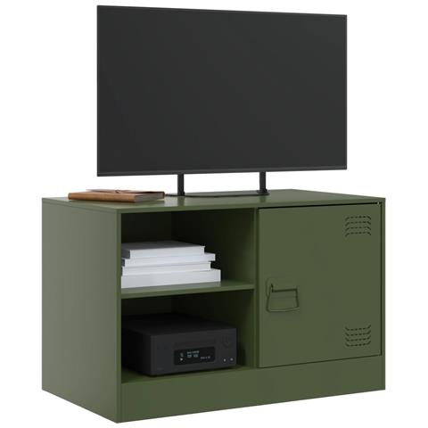 Mobili Tv 2 Pz Verde Oliva 67x39x44 Cm In Acciaio - Foto 3