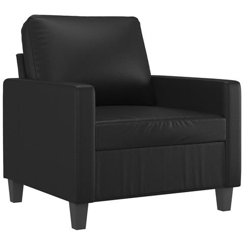 Set Di Divani 3 Pz Con Cuscini Nero In Similpelle - Foto 3