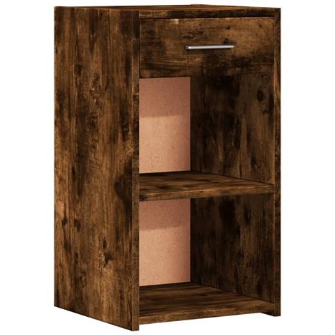 Comodino Rovere Fumo 35x34x65 Cm In Legno Multistrato - Foto 2